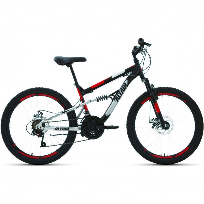 Велосипед ALTAIR MTB FS 24 D 15 Черный / Красный 2022 MTBFS24D15black/red22 Велосипед ALTAIR MTB FS 24 D 15 Черный / Красный 2022 MTBFS24D15black/red22