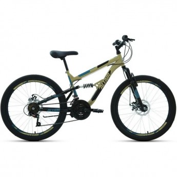 Велосипед ALTAIR MTB FS 24 D 24", рама 15", бежевый/черный, 2022 Велосипед ALTAIR MTB FS 24 D 24", рама 15", бежевый/черный, 2022