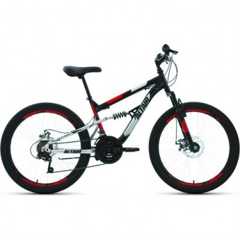 Велосипед ALTAIR MTB FS 24 D 24", рама 15", черный/красный, 2022 Велосипед ALTAIR MTB FS 24 D 24", рама 15", черный/красный, 2022