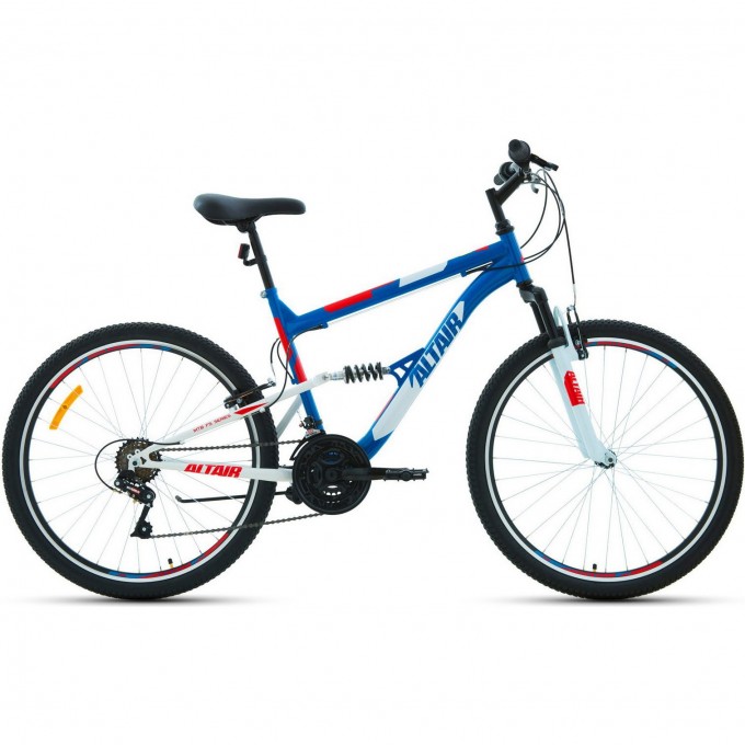 Велосипед ALTAIR MTB FS 26 1.0 26", рама 18", синий/красный, 2021 RBKT1F16E009 Велосипед ALTAIR MTB FS 26 1.0 26", рама 18", синий/красный, 2021 RBKT1F16E009