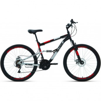 Велосипед ALTAIR MTB FS 26 2.0 disc 26", рама 16", черный/красный, 2021 Велосипед ALTAIR MTB FS 26 2.0 disc 26", рама 16", черный/красный, 2021