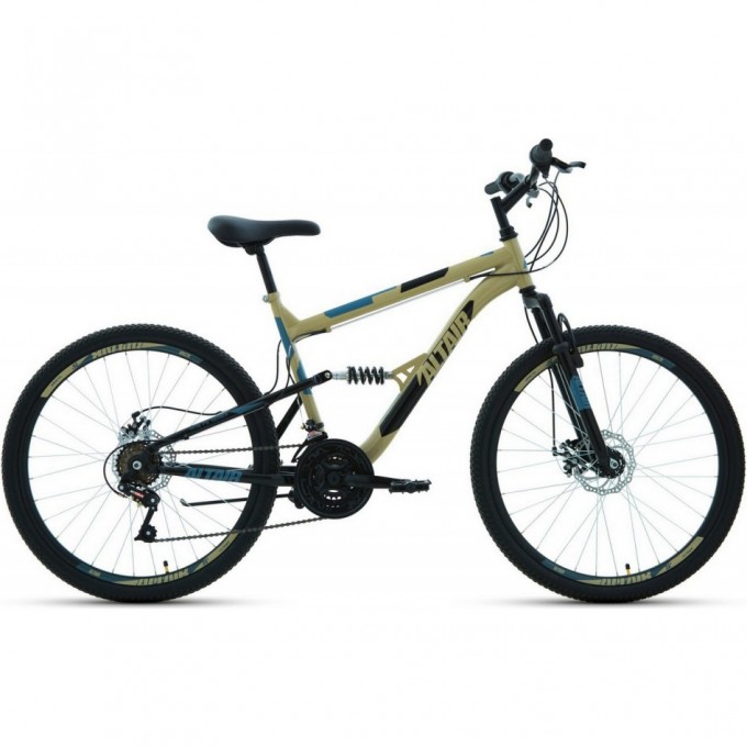 Велосипед ALTAIR MTB FS 26 2.0 disc 26", рама 18", бежевый/черный, 2021 RBKT1F16E017 Велосипед ALTAIR MTB FS 26 2.0 disc 26", рама 18", бежевый/черный, 2021 RBKT1F16E017