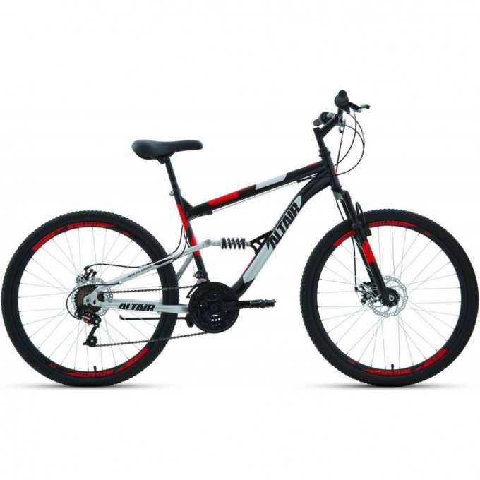 Велосипед ALTAIR MTB FS 26 2.0 disc 26", рама 18", черный/красный, 2021 RBKT1F16E018 Велосипед ALTAIR MTB FS 26 2.0 disc 26", рама 18", черный/красный, 2021 RBKT1F16E018