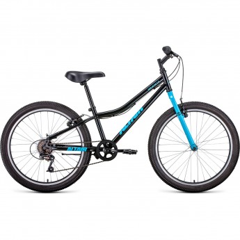 Велосипед ALTAIR MTB HT 24 1.0 12 Черный / Голубой 2021 Велосипед ALTAIR MTB HT 24 1.0 12 Черный / Голубой 2021