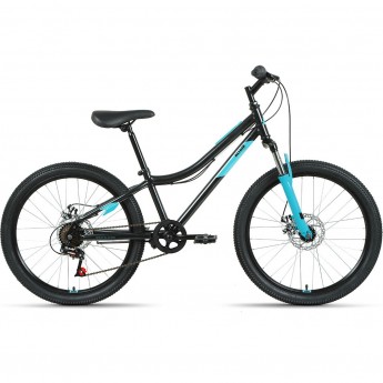Велосипед ALTAIR MTB HT 24 2.0 D 24", рама 12", черный/бирюзовый, 2022 Велосипед ALTAIR MTB HT 24 2.0 D 24", рама 12", черный/бирюзовый, 2022